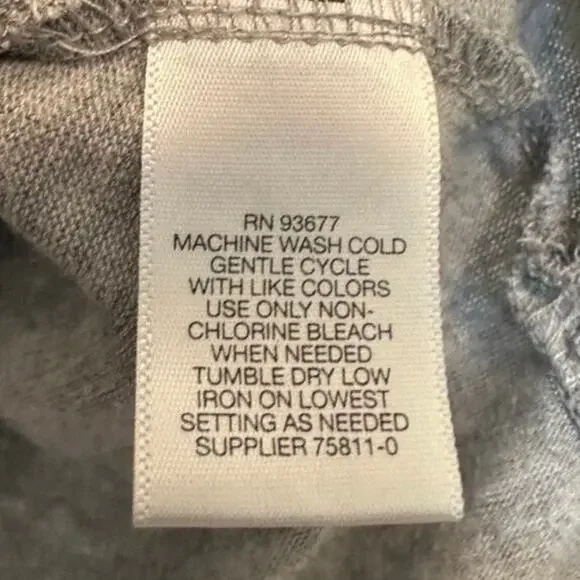 Liz Claiborne Gray Floral Work Top Button Shoulder 3/4 Sleeve Size L - Picture 7 of 7